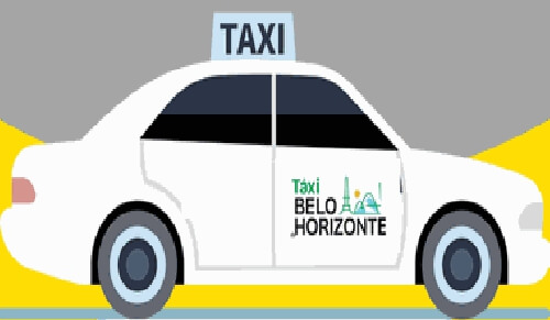 Ilustração de um táxi de Belo Horizonte.